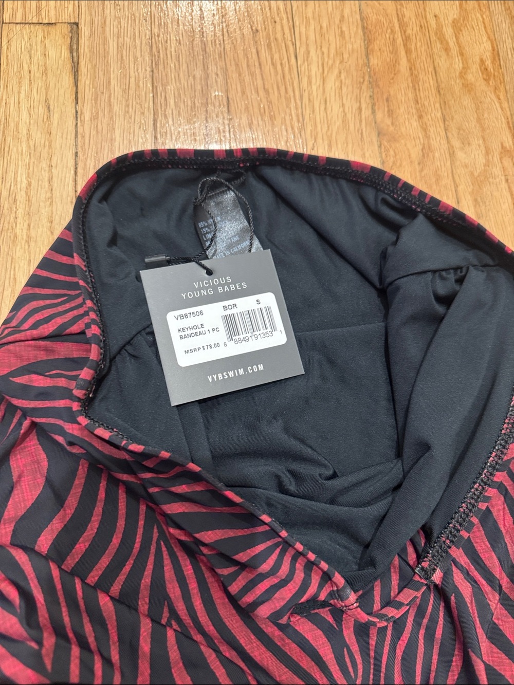 VYB SWIM NELLIE ONE PIECE - ELLA TIGRE - BORDEAUX size small - Picture 6 of 6
